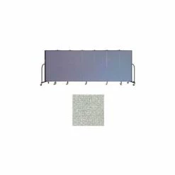 Screenflex 7 Panel Portable Room Divider, 5'H x 13'1"W, Vinyl Color: Mint