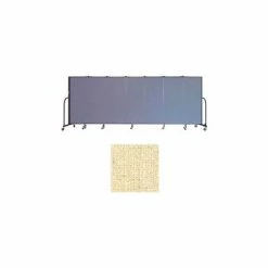 Screenflex 7 Panel Portable Room Divider, 5'H x 13'1"W, Vinyl Color: Hazelnut