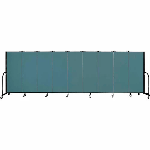 Screenflex 9 Panel Portable Room Divider, 5'H x 16'9"W, Fabric Color: Lake