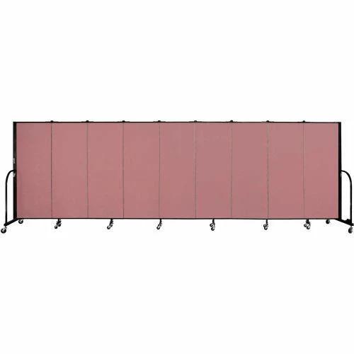 Screenflex 9 Panel Portable Room Divider, 5'H x 16'9"W, Fabric Color: Rose
