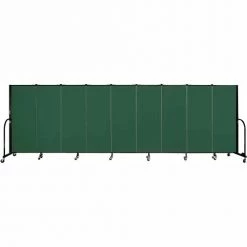 Screenflex 9 Panel Portable Room Divider, 5'H x 16'9"W, Fabric Color: Mallard