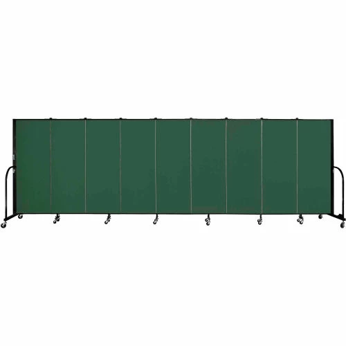 Screenflex 9 Panel Portable Room Divider, 5'H x 16'9"W, Fabric Color: Mallard