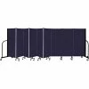 Screenflex 9 Panel Portable Room Divider, 5' H x 16'9" W, Fabric Color: Navy