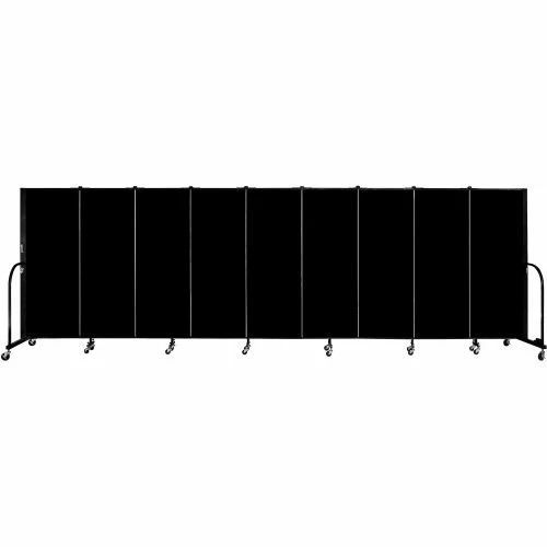Screenflex 9 Panel Portable Room Divider, 5'H x 16'9"W, Fabric Color: Charcoal Black