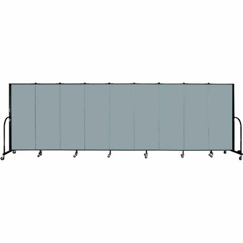 Screenflex 9 Panel Portable Room Divider, 5'H x 16'9"W, Fabric Color: Grey Stone