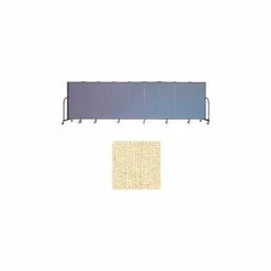 Screenflex 9 Panel Portable Room Divider, 5'H x 16'9"W, Vinyl Color: Hazelnut