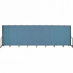 Screenflex Portable Room Divider - 11 Panel - 6'H x 20'5"W - Blue