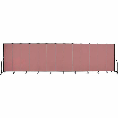 Screenflex Portable Room Divider - 13 Panel - 6'H x 24'1"W - Rose