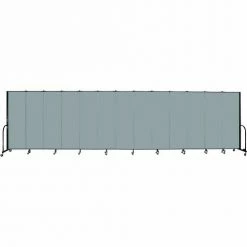 Screenflex Portable Room Divider - 13 Panel - 6'H x 24'1"W - Grey Stone