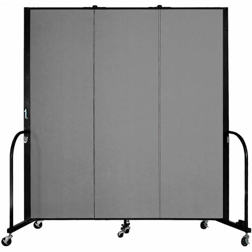 Screenflex Portable Room Divider - 3 Panel - 6'H x 5'9"W - Stone
