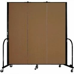 Screenflex Portable Room Divider - 3 Panel - 6'H x 5'9"W - Walnut