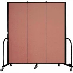 Screenflex Portable Room Divider - 3 Panel - 6'H x 5'9"W - Cranberry
