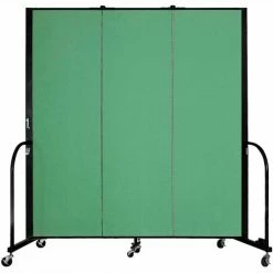 Screenflex Portable Room Divider - 3 Panel - 6'H x 5'9"W - Sea Green