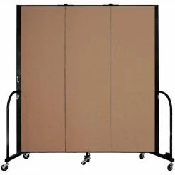 Screenflex Portable Room Divider - 3 Panel - 6'H x 5'9"W - Beech