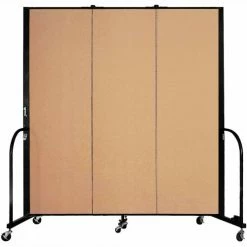 Screenflex Portable Room Divider - 3 Panel - 6'H x 5'9"W - Wheat