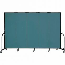 Screenflex Portable Room Divider - 5 Panel - 6'H x 9'5"W - Lake