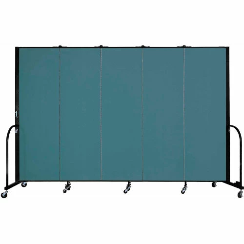 Screenflex Portable Room Divider - 5 Panel - 6'H x 9'5"W - Lake
