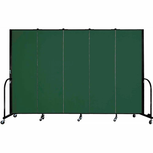 Screenflex Portable Room Divider - 5 Panel - 6'H x 9'5"W - Mallard