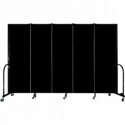 Screenflex Portable Room Divider - 5 Panel - 6'H x 9'5"W - Charcoal Black