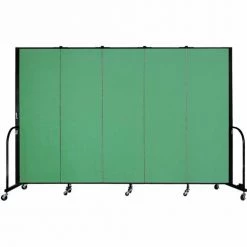 Screenflex Portable Room Divider - 5 Panel - 6'H x 9'5"W - Sea Green