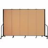 Screenflex Portable Room Divider - 5 Panel - 6'H x 9'5"W - Sand