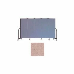 Screenflex 5 Panel Portable Room Divider, 6'H x 9'5"W, Vinyl Color: Raspberry Mist