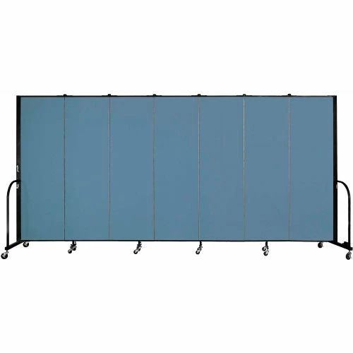 Screenflex Portable Room Divider - 7 Panel - 6'H x 13'1"W - Summer Blue
