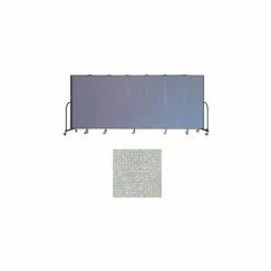Screenflex 7 Panel Portable Room Divider, 6'H x 13'1"W, Vinyl Color: Mint