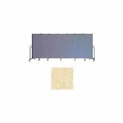 Screenflex 7 Panel Portable Room Divider, 6'H x 13'1"W, Vinyl Color: Hazelnut