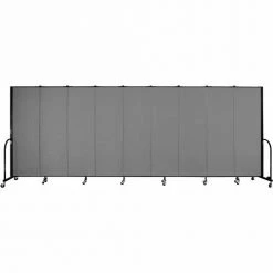 Screenflex Portable Room Divider - 9 Panel - 6'H x 16'9"W - Stone