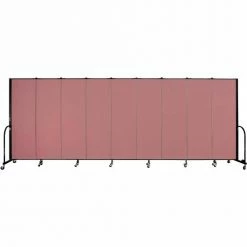 Screenflex Portable Room Divider - 9 Panel - 6'H x 16'9"W - Rose