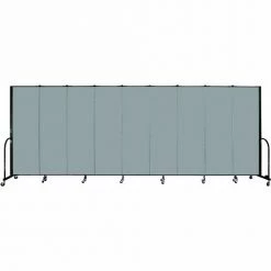 Screenflex Portable Room Divider - 9 Panel - 6'H x 16'9"W - Grey Stone