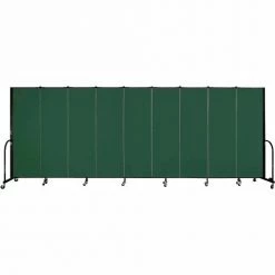 Screenflex Portable Room Divider - 9 Panel - 6'H x 16'9"W - Green