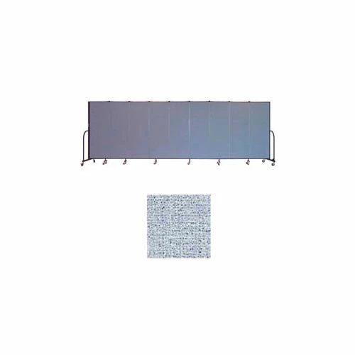 Screenflex 9 Panel Portable Room Divider, 6'H x 16'9"W, Vinyl Color: Blue Tide