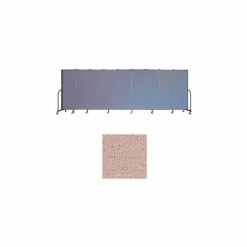 Screenflex 9 Panel Portable Room Divider, 6'H x 16'9"W, Vinyl Color: Raspberry Mist