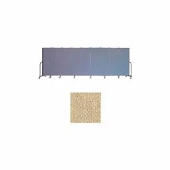 Screenflex 9 Panel Portable Room Divider, 6'H x 16'9"W, Vinyl Color: Hazelnut