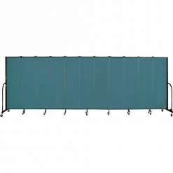 Screenflex 11 Panel Portable Room Divider, 6'8"H x 20'5"W, Fabric Color: Lake
