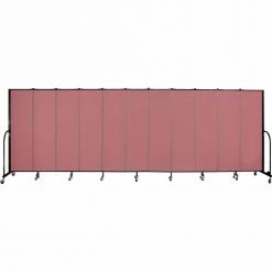Screenflex 11 Panel Portable Room Divider, 6'8"H x 20'5"W, Fabric Color: Rose