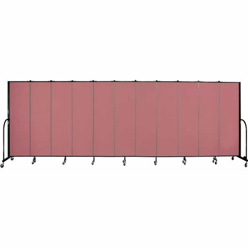 Screenflex 11 Panel Portable Room Divider, 6'8"H x 20'5"W, Fabric Color: Rose