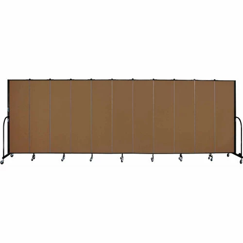 Screenflex 11 Panel Portable Room Divider, 6'8"H x 20'5"W, Fabric Color: Walnut