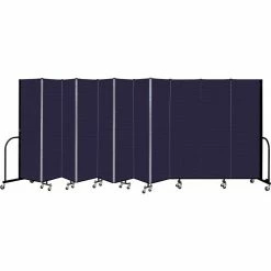 Screenflex 11 Panel Portable Room Divider, 6'8" H x 20'5" W, Fabric Color: Navy