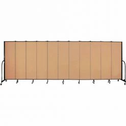 Screenflex 11 Panel Portable Room Divider, 6'8"H x 20'5"W, Fabric Color: Desert