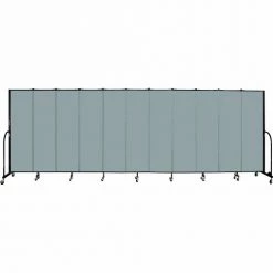 Screenflex 11 Panel Portable Room Divider, 6'8"H x 20'5"W, Fabric Color: Grey Stone