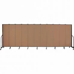 Screenflex 11 Panel Portable Room Divider, 6'8"H x 20'5"W, Fabric Color: Beech