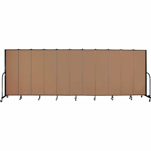 Screenflex 11 Panel Portable Room Divider, 6'8"H x 20'5"W, Fabric Color: Beech