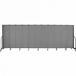 Screenflex 11 Panel Portable Room Divider, 6'8"H x 20'5"W, Fabric Color: Grey