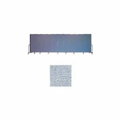 Screenflex 11 Panel Portable Room Divider, 6'8"H x 20'5"W, Vinyl Color: Blue Tide
