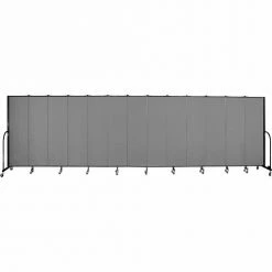 Screenflex 13 Panel Portable Room Divider, 6'8"H x 24'1"W, Fabric Color: Stone
