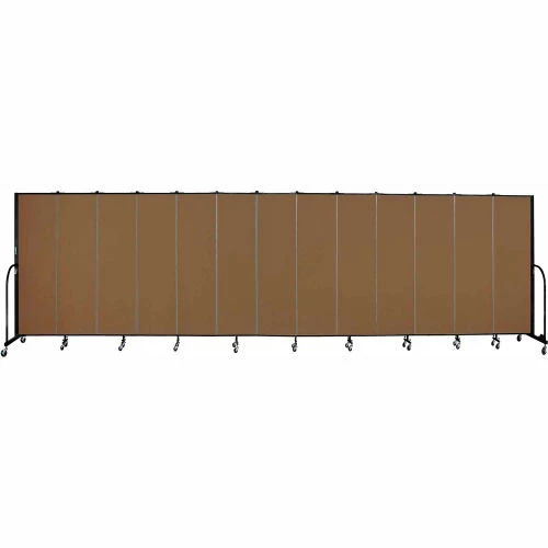 Screenflex 13 Panel Portable Room Divider, 6'8"H x 24'1"W, Fabric Color: Walnut