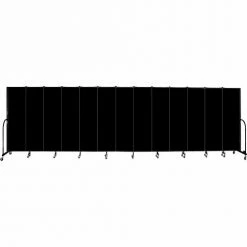 Screenflex 13 Panel Portable Room Divider, 6'8"H x 24'1"W, Fabric Color: Charcoal Black